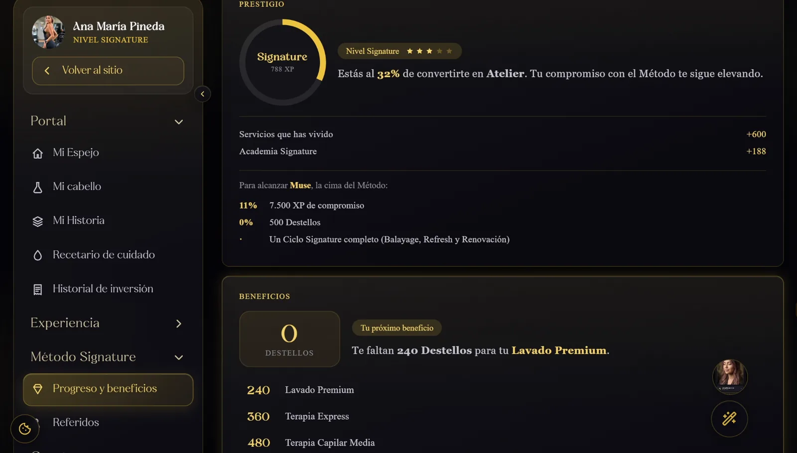 Los dos ejes del programa: Prestigio con niveles y Destellos con catálogo de canje