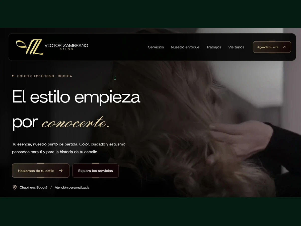 Víctor Zambrano Salón: landing page en Bogotá