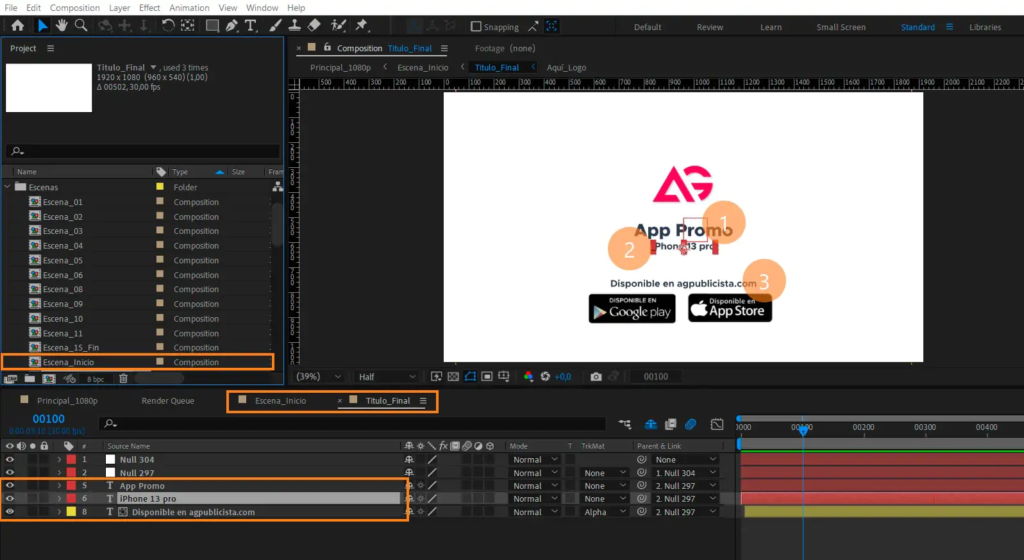 plantilla After Effects Mockup App Promo iPhone 13 Pro 3