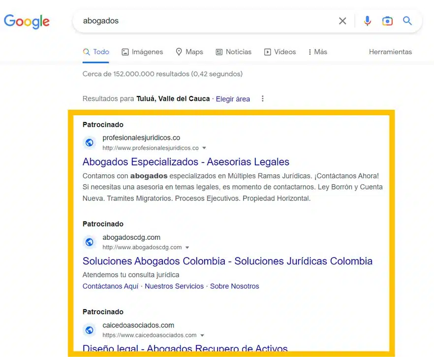 publicidad en google adwords search