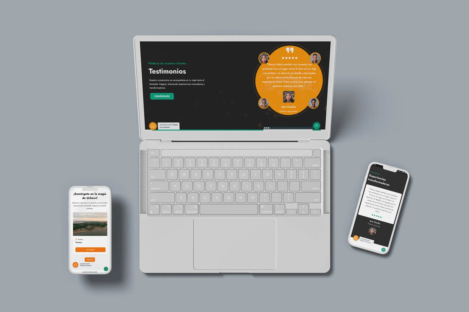 diseno web uchawi travel sitio web