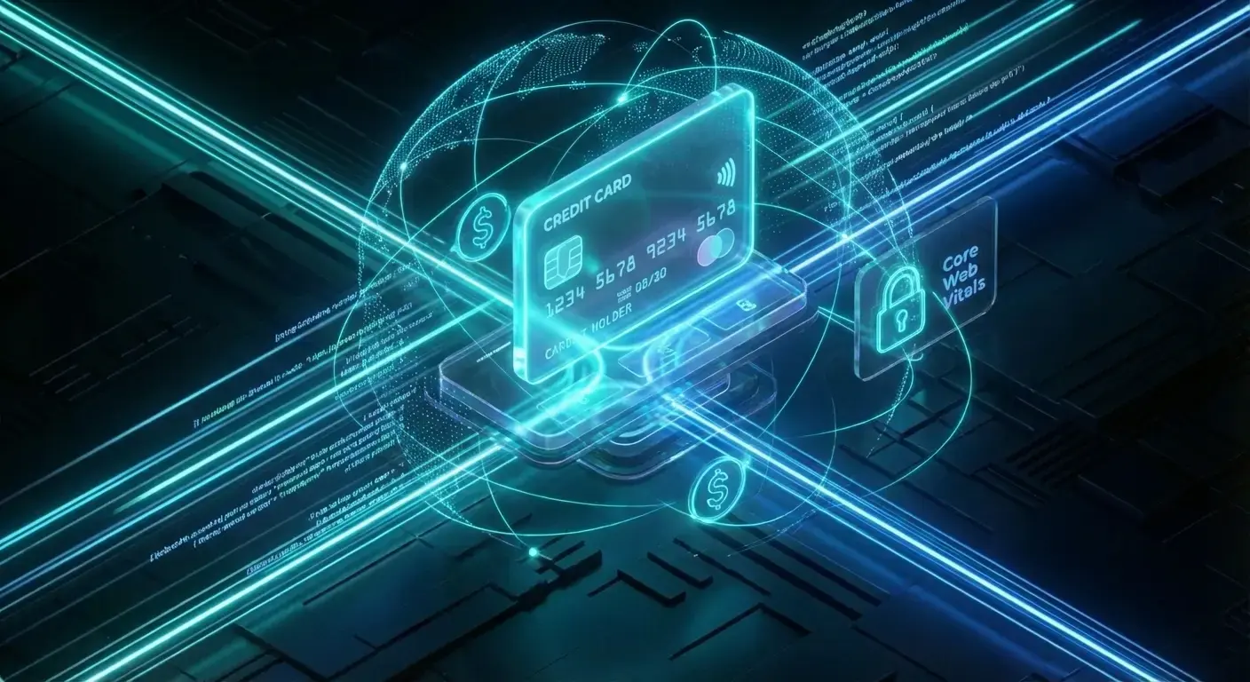 Ilustración De Tarjetas Y Chip Digital Que Representa Integración De Pasarelas De Pago En Un Sitio Web