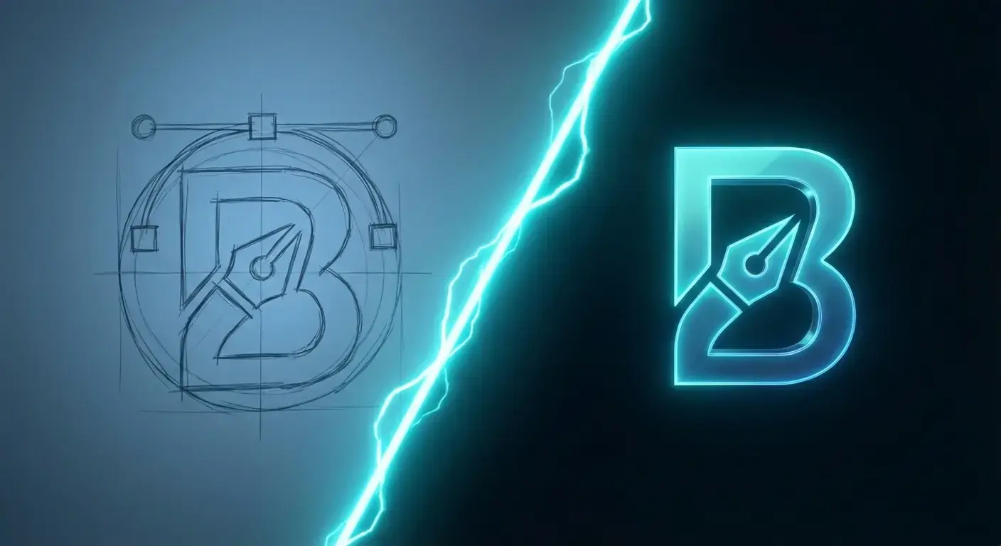 Comparación Visual De Restyling De Logo Con Flecha De Actualización Y Estética Moderna