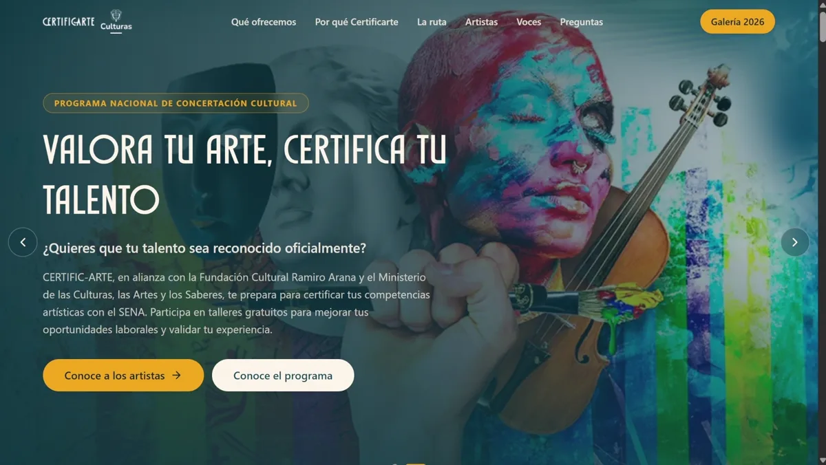 Certific-Arte · Sitio Web + Inscripciones PNCC